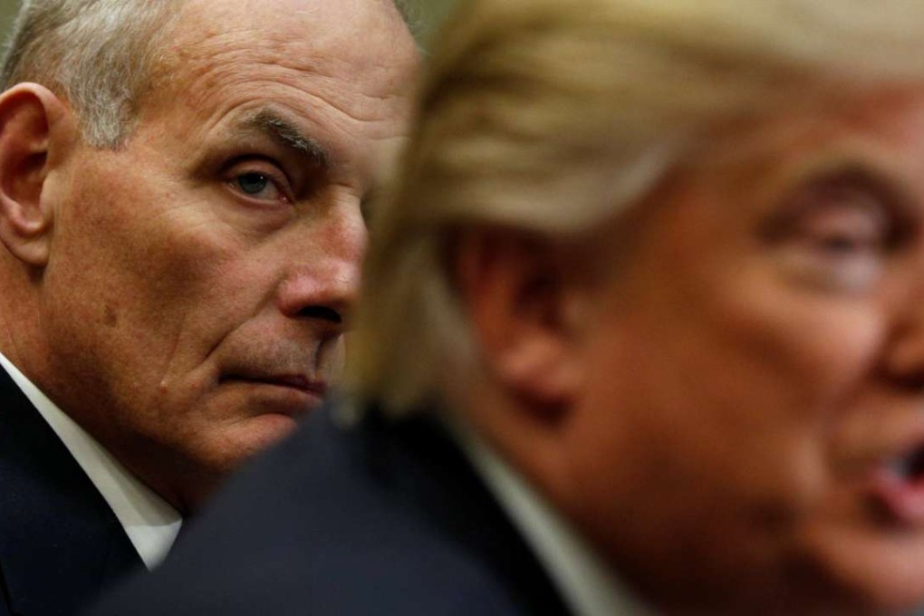 Secretary for Homeland Security John Kelly listens to US President Donald Trump during a meeting with cybersecurity experts in the White House in Washington last month. The biggest difference between American soldiers and American civilians is that the former learnt the right lessons from Vietnam. Men such as Kelly, James Mattis and H. R. McMaster belong to the generation that rethought the American way of war. Photo: Reuters