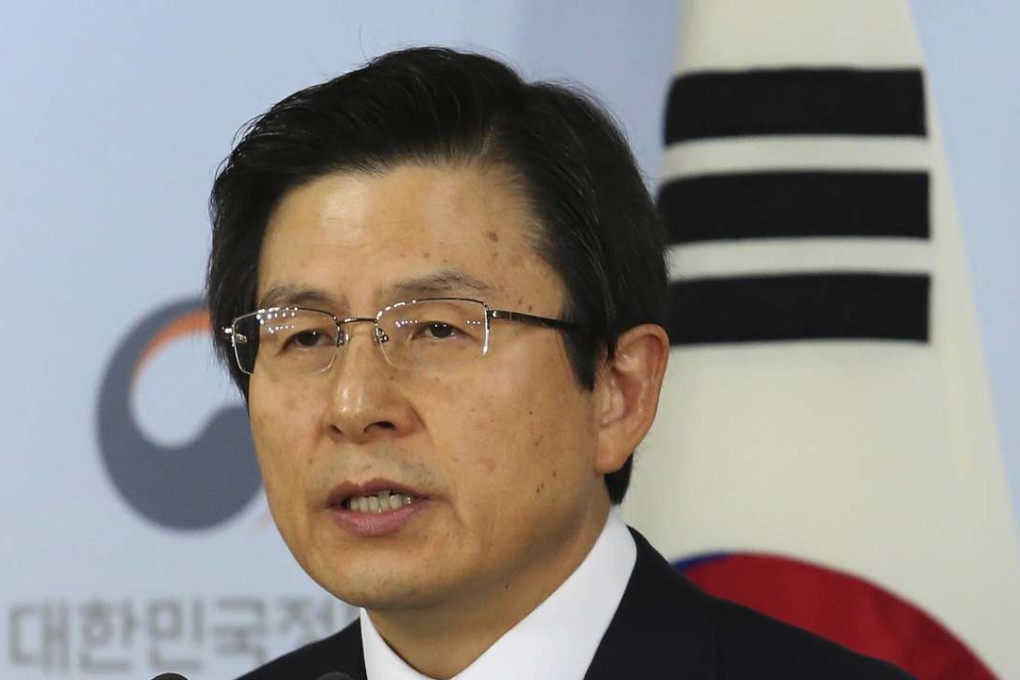 South Korean acting leader and Prime Minister Hwang Kyo-ahn. Photo: AP