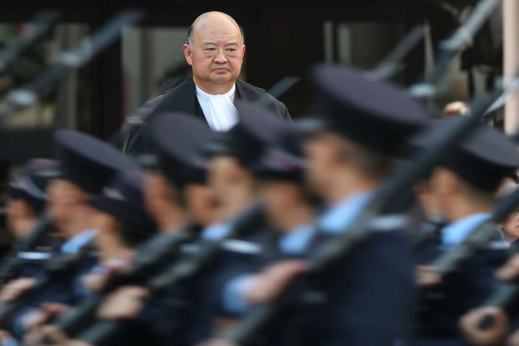 Chief Justice Geoffrey Ma inspects a guard of honour at the opening of the legal year in January. Photo: Sam Tsang