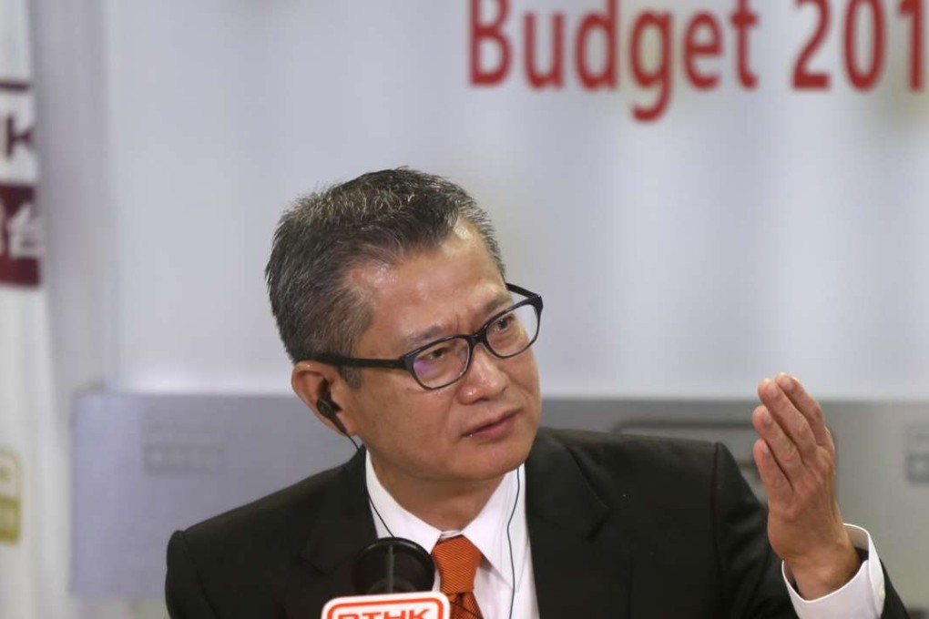 Financial Secretary Paul Chan Mo-po attends a radio programme at RTHK in Kowloon Tong. Photo: Xiaomei Chen