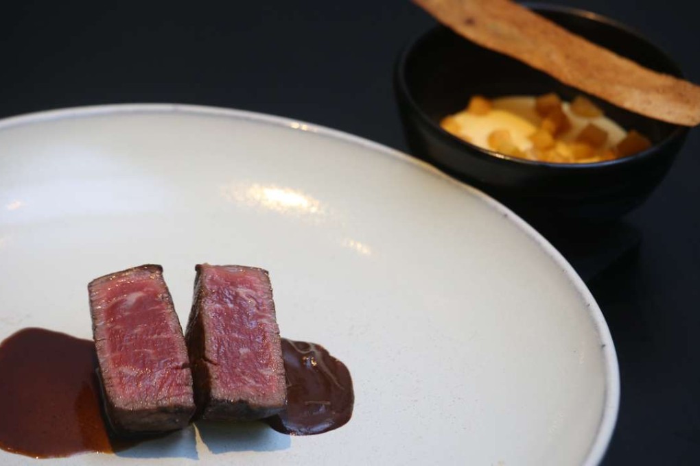 Akrame’s beef, cocoa butter, sweet potato