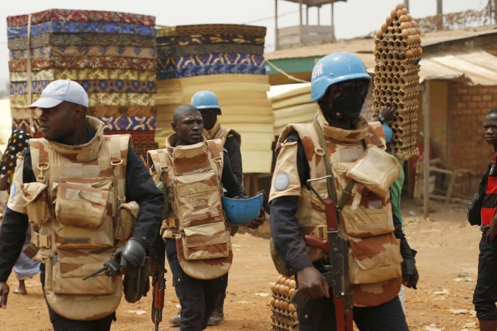 UN peacekeepers in Bangui, Central African Republic in 2016. Photo: AP