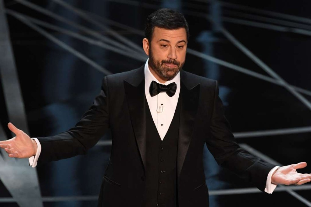 Host Jimmy Kimmel on stage at the 89th Oscars. Photo: AFP