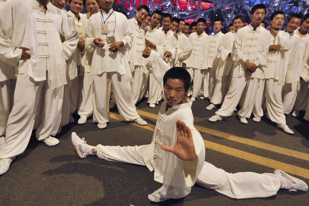 Performers and martial artists wearing Feiyue shows during a rehearsal for the opening ceremony of the 2008 Olympic Games in Beijing. Photo: AFP