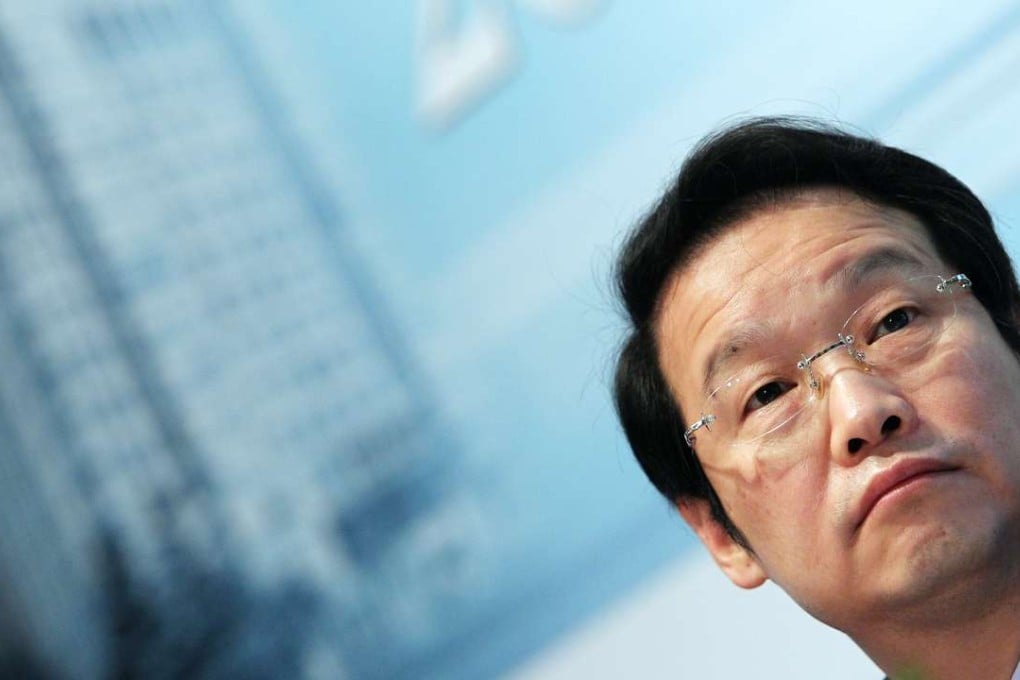 Xiang Junbo, the current chairman of the China Insurance Regulatory Commission (CIRC) while he was still chairman of the Agricultural Bank of China in 2010, during a financial earnings press conference in Hong Kong. Photo: SCMP