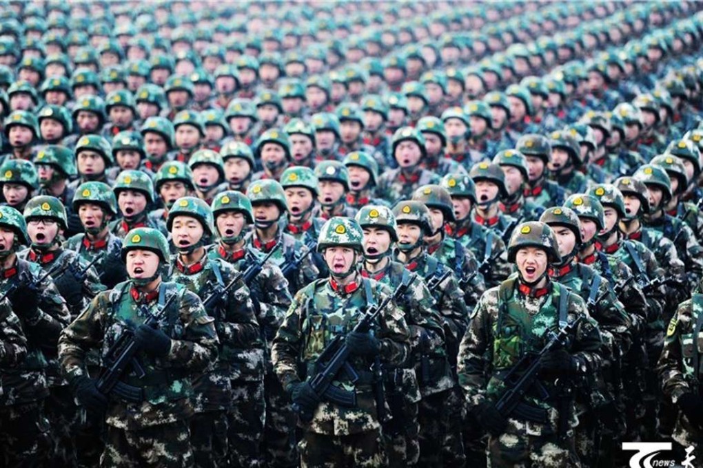 Armed police taking part in the rally in Urumqi. Photo: Ts.cn