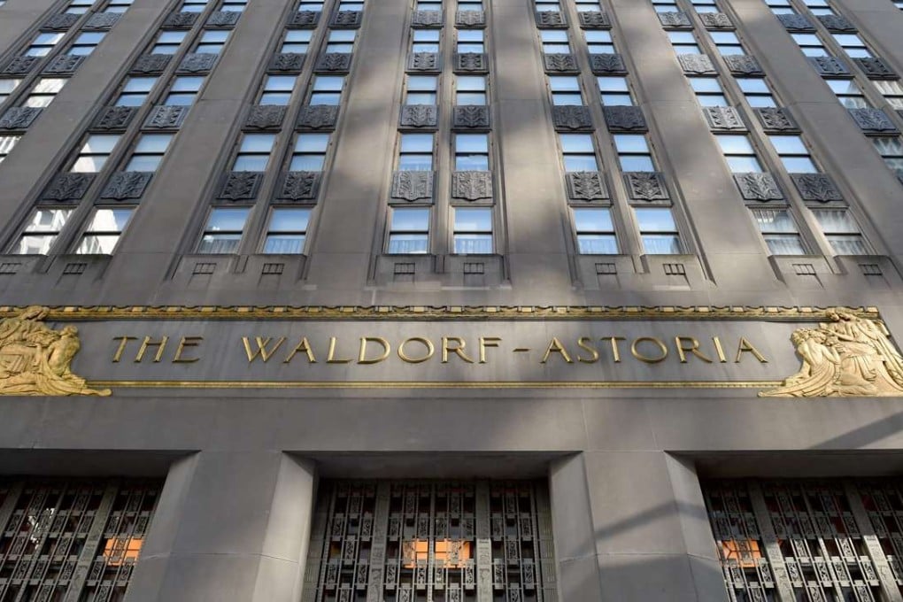 The front entrance to New York City's Waldorf Astoria, one of the most famous hotels in the world. The hotel is closing on Wednesday, March 1, for renovations. Photo: AFP