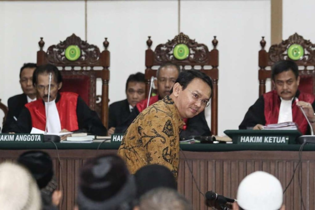 Jakarta’s Christian governor Basuki Tjahaja Purnama is on trial for blasphemy. Photo: AFP
