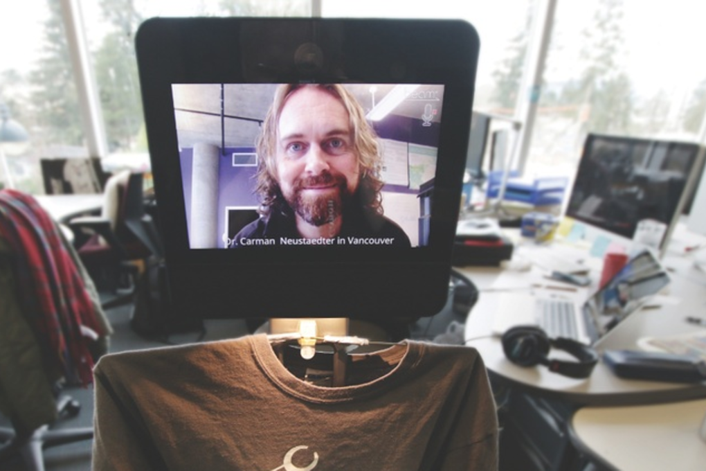 Simon Fraser University Prof. Carman Neustaedter has been using technology to solve some of the concerns business executives and others now have about travel to the U.S. Photo: Rob Kruyt