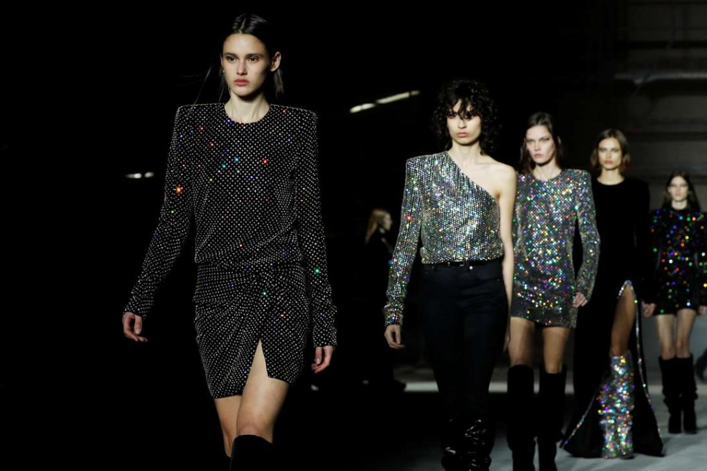 Models present Anthony Vaccarello’s autumn-winter 2017 creations for Saint Laurent at Paris Fashion Week. Photo: Reuters