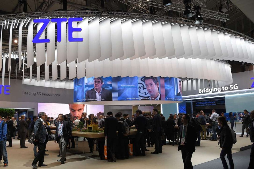 The ZTE stand on the first day of the ongoing Mobile World Congress in Barcelona, the world's biggest mobile fair. Photo: AFP
