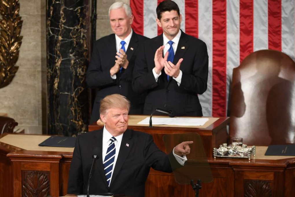 President Donald Trump during his first address before a joint session of Congress. Photo: The Washington Post