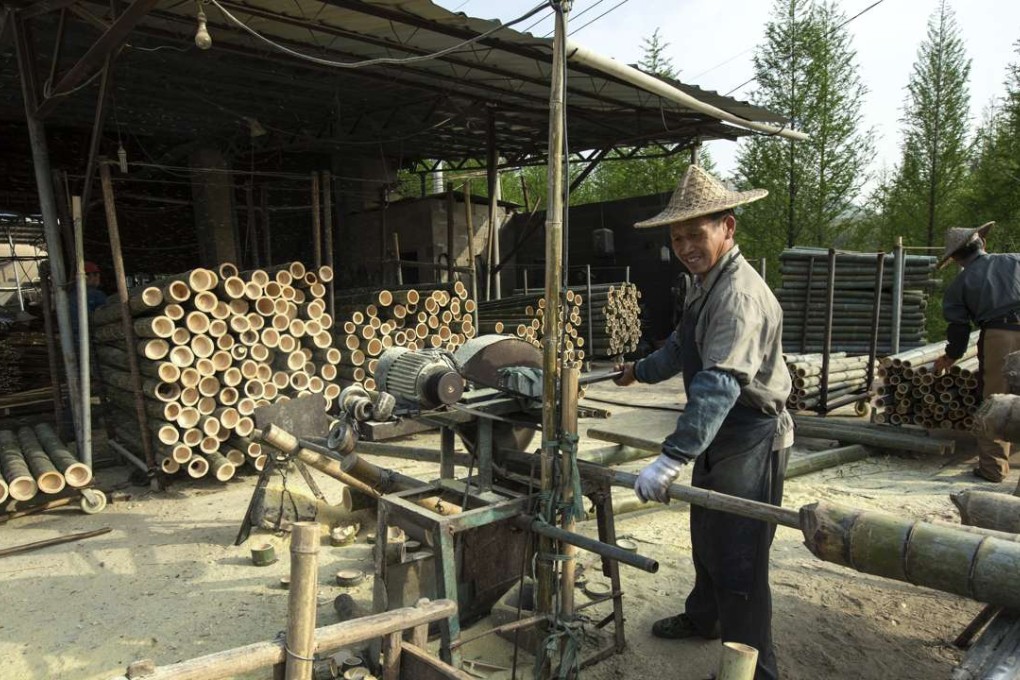 A bamboo treatment plant near Alila Anji.