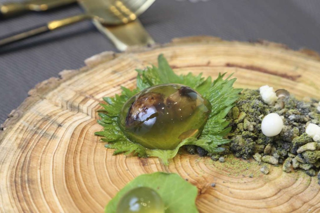 Matsutake mushroom, bread, matcha powder and miso at Dining at Murasaki in Causeway Bay. Photos: James Wendlinger