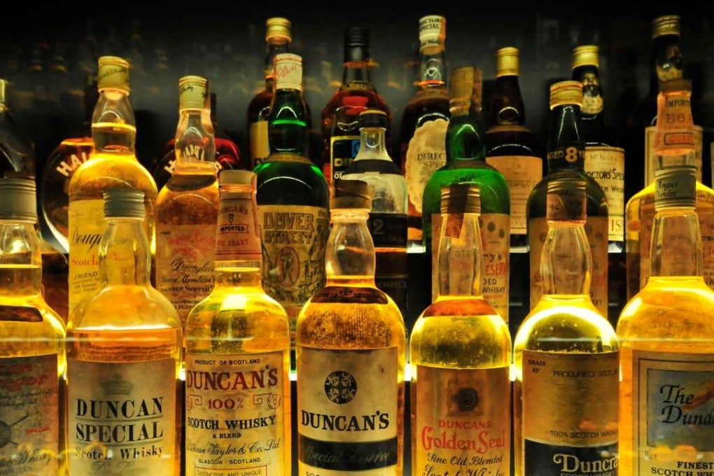 Brands on show at the Scotch Whisky Heritage Centre in Edinburgh, Scotland, which houses the largest whisky collection in the world. Western-style spirit sales hit US$700m last year in China, and are expected to rise another 71.5pc by 2020. Photo: Alamy