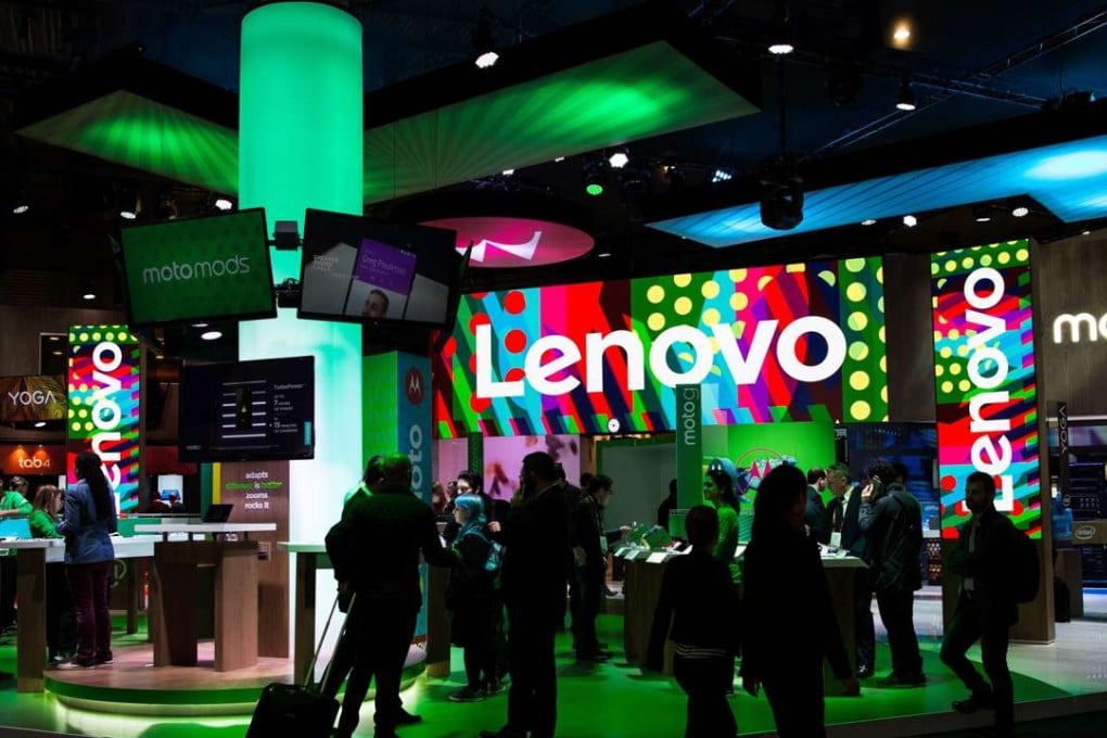 The Lenovo stand at the ongoing Mobile World Congress in Barcelona, the world's biggest mobile fair. Photo: AFP