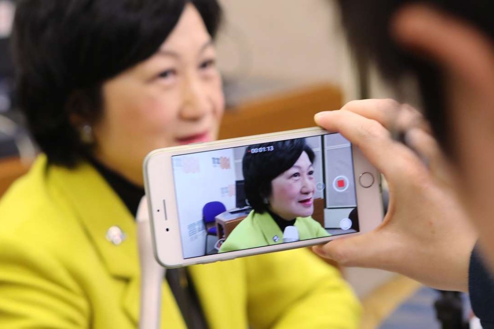 Regina Ip takes part in a radio programme at Commercial Radio in Kowloon Tong last week. The gender stereotypes about her were unwarranted. Photo: Edward Wong