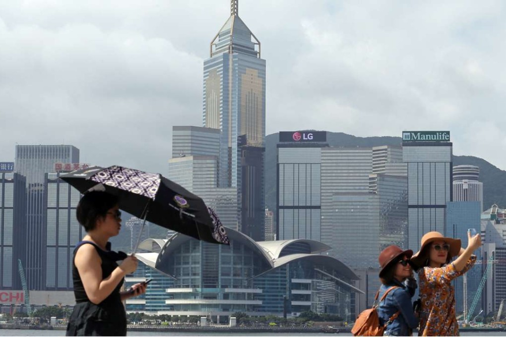 Tourists take in the sights at Tsim Sha Tsui waterfront. Photo: Felix Wong