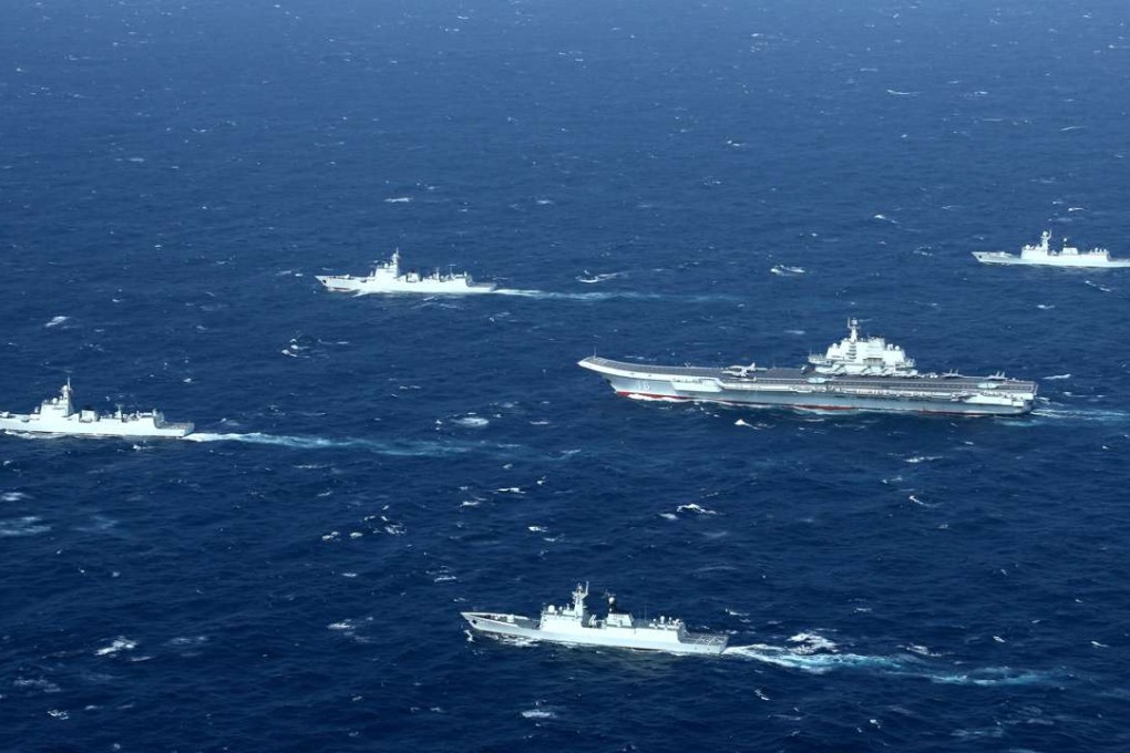 China’s Liaoning aircraft carrier with accompanying fleet conducts a drill in the South China Sea last year. Washington has accused Beijing of militarising and obstructing freedom of navigation in the waters. Photo: Reuters