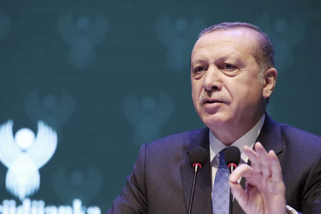 Turkey's President Recep Tayyip Erdogan addresses a meeting in Istanbul. Photo: AP