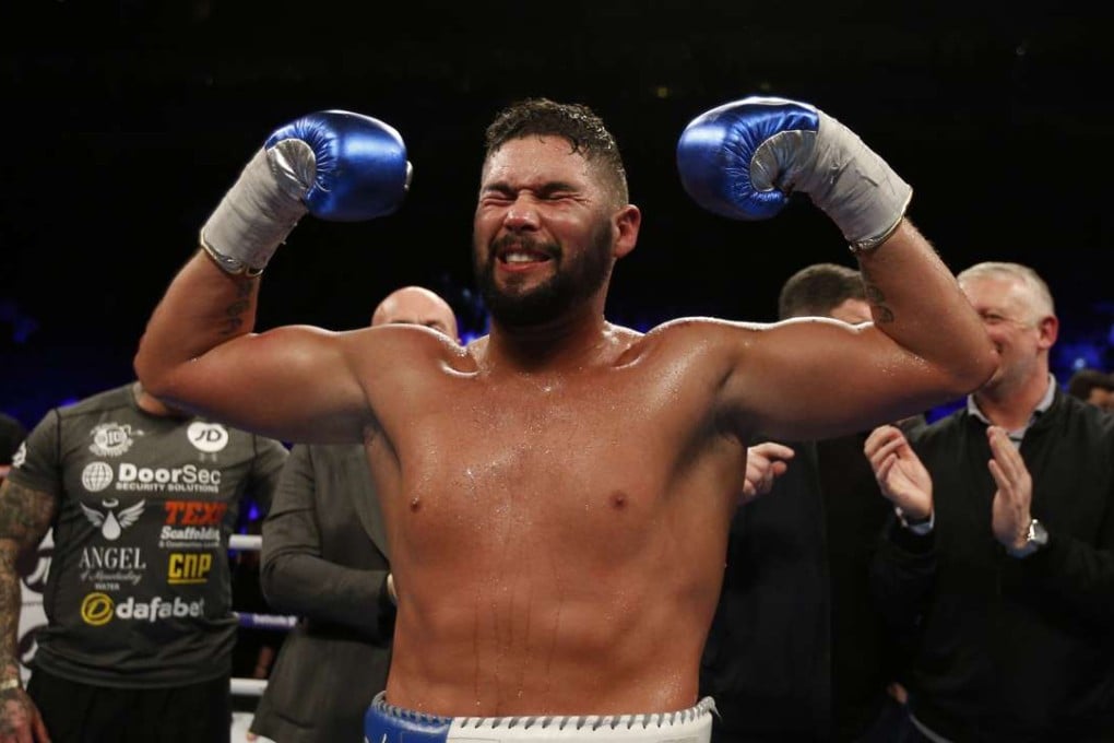 Tony Bellew celebrates his 11th-round victory. Photo: Reuters