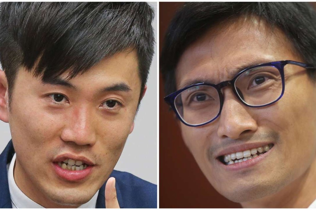The latest targets of court action are lawmakers Cheng Chung-tai (left) and Eddie Chu. Photos: SCMP Pictures