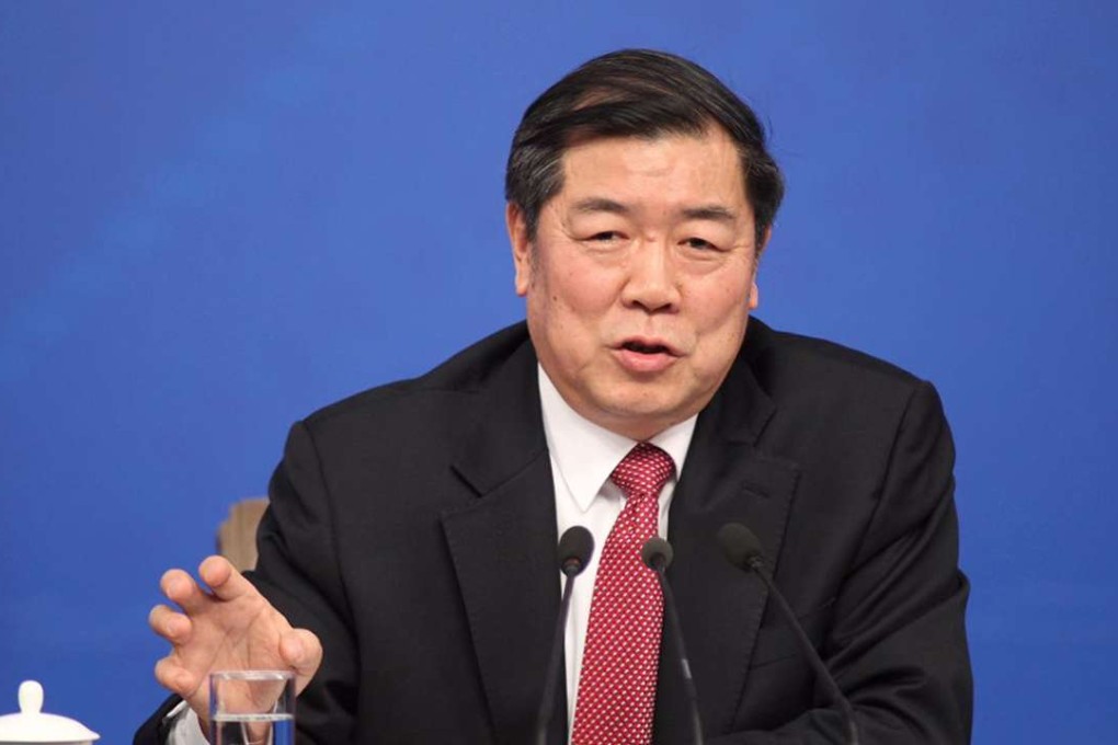 National Development and Reform Director He Lifeng at the NPC media centre in Beijing on Monday. Photo: Simon Song
