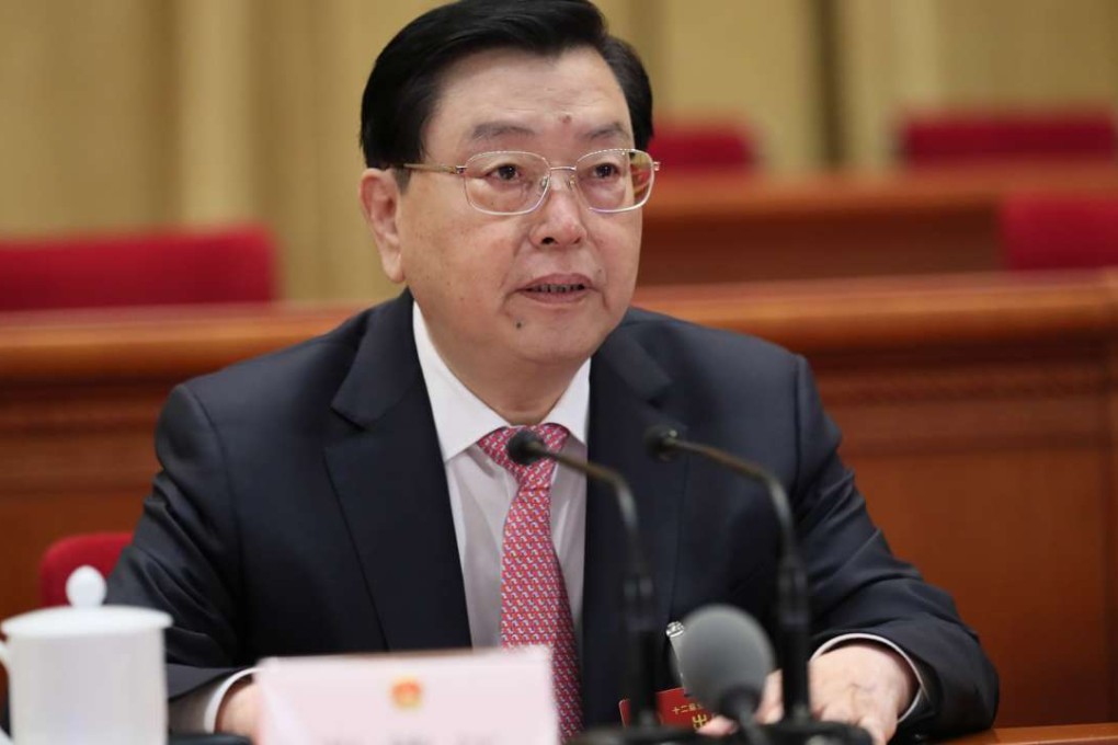 Zhang Dejiang, chairman of the Standing Committee of the National People's Congress, presides over a meeting at the Great Hall of the People. Photo: Xinhua