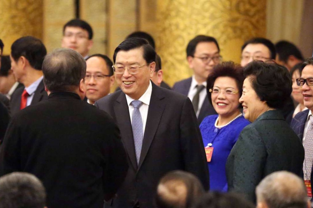 Zhang Dejiang said the central government had the last word on who could be appointed the city’s chief executive. Photo: CNA