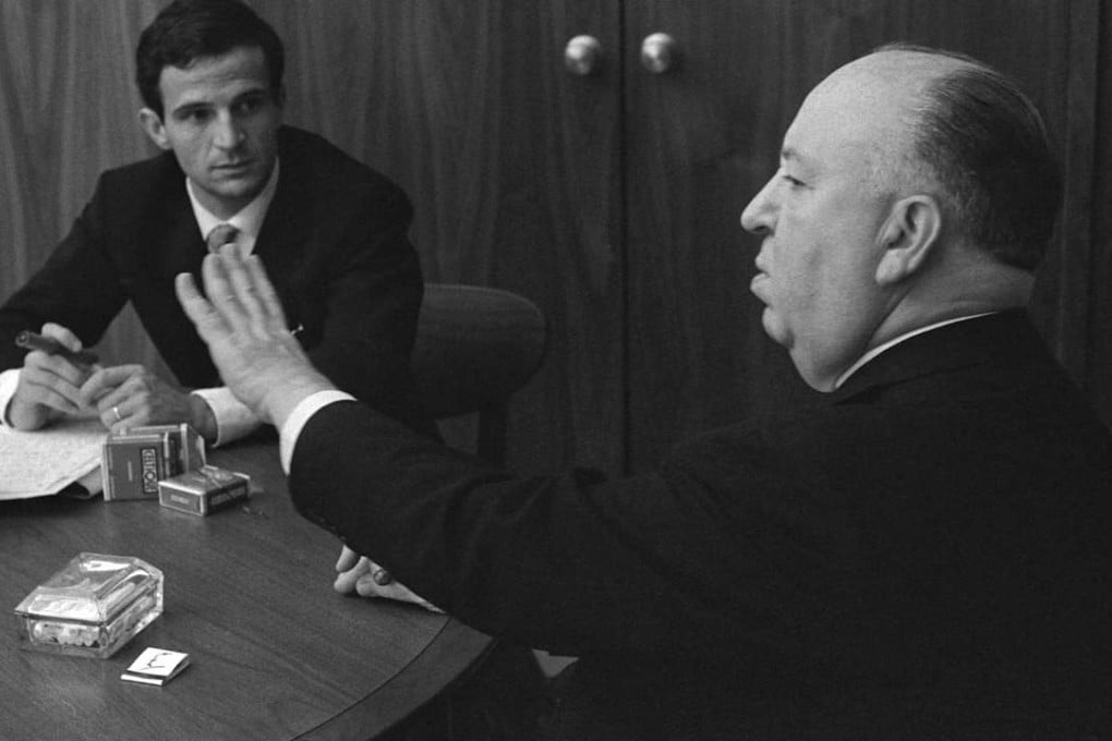 A young François Truffaut and Alfred Hitchcock in the documentary film Hitchcock/Truffaut (category IIA; French, English, Japanese), directed by Kent Jones..