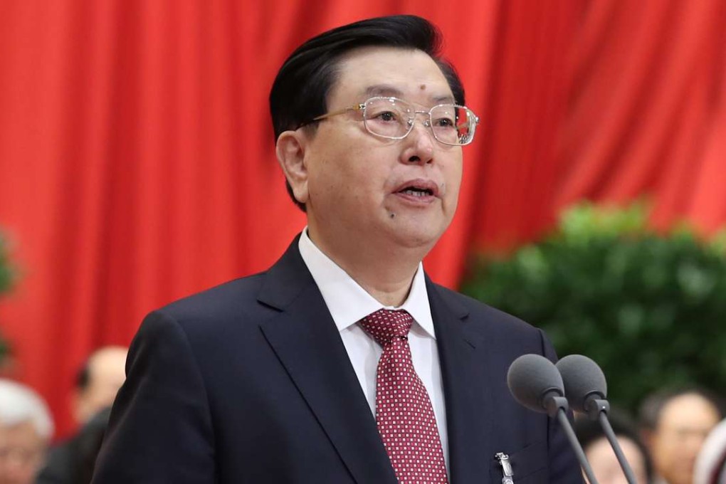 Zhang Dejiang made his comments during a closed-door meeting with the Hong Kong delegation to the National People’s Congress on Monday. Photo: Xinhua