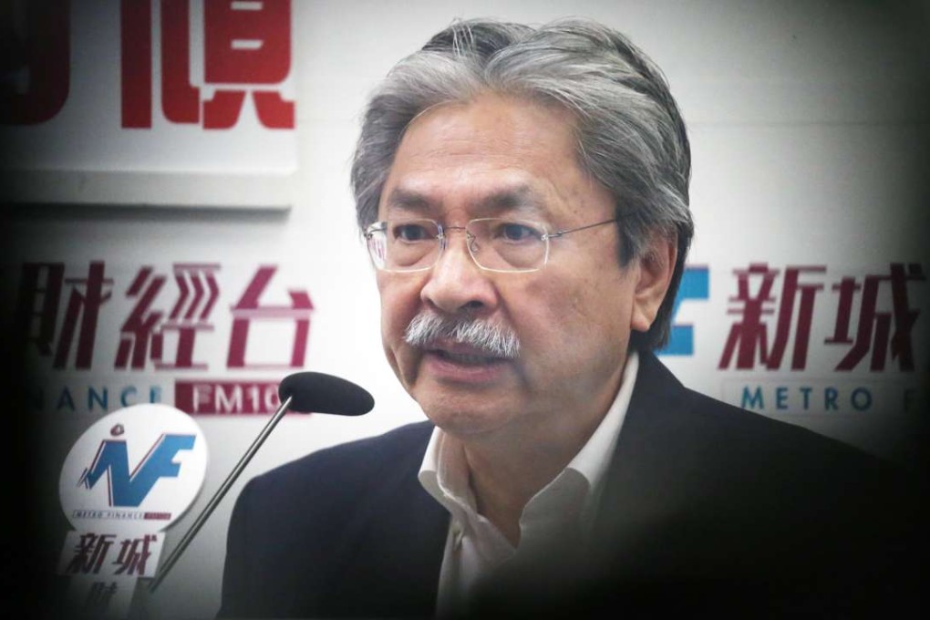 Chief executive candidate and former financial secretary John Tsang Chun-wah speaks on radio on Tuesday. Photo: K. Y. Cheng