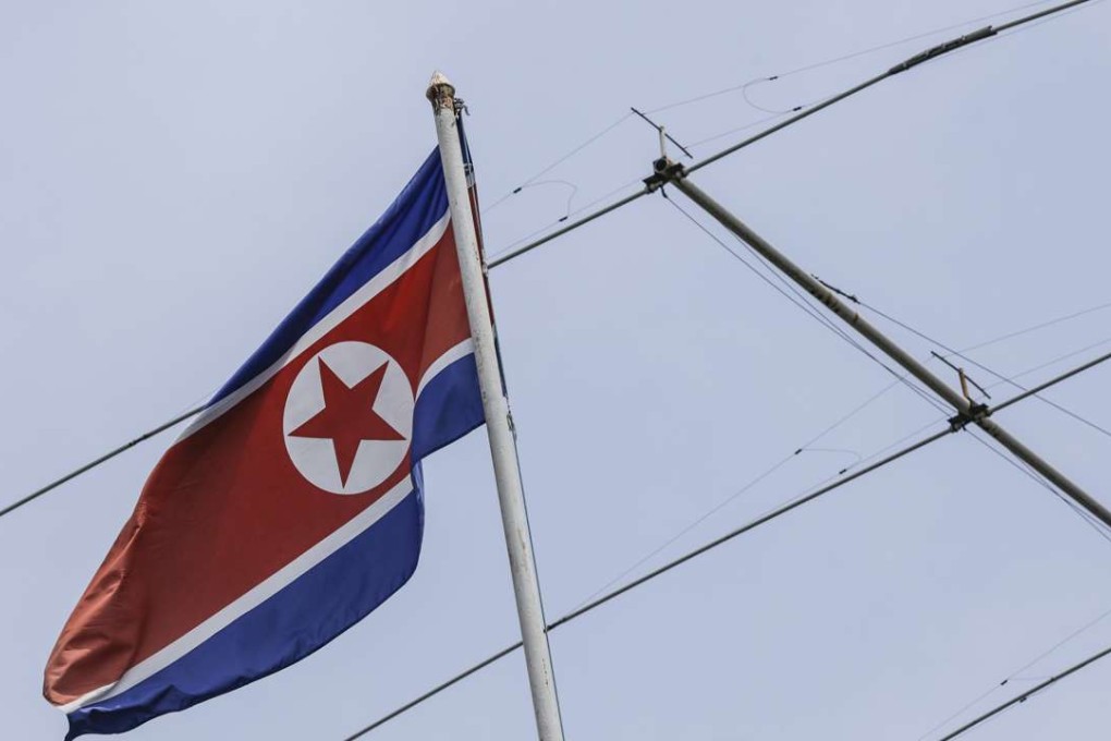 A North Korean flag flies at the North Korean embassy in Kuala Lumpur. Ties between North Korea and Malaysia have unravelled spectacularly in barely three weeks after the lethal poisoning of Kim Jong-nam, with the highly toxic VX nerve agent. Photo: EPA