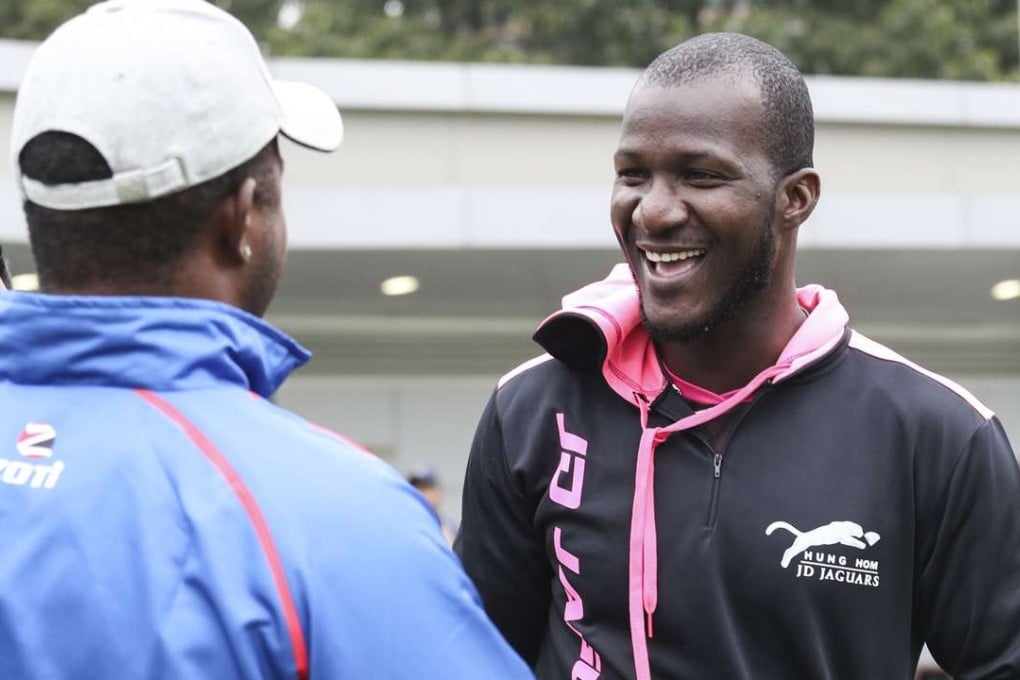 Darren Sammy (right) is representing the Hung Hom JD Jaguars at the Hong Kong T20 Blitz. Photos: Nora Tam