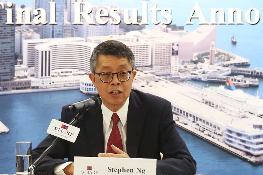 Stephen Ng Tin-hoi, Wharf’s chairman, warned the strong Hong Kong dollar, potential interest rate rises, global economic conditions and political uncertainties will continue to put pressure on the retail sector. Photo: K. Y. Cheng