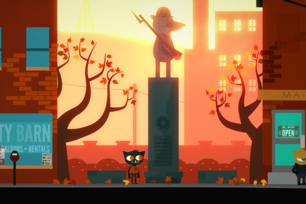The run-down town slightly changes as your choices change in Night in the Woods.
