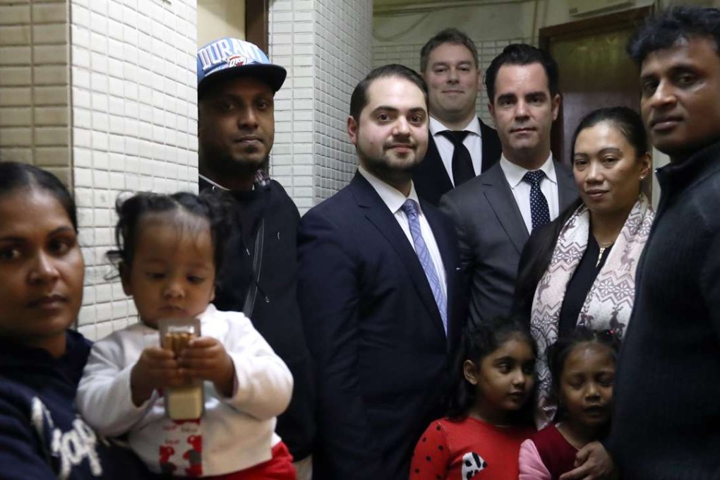 The people who sheltered Snowden and the lawyers helping them, in Hong Kong on Thursday. Photo: Nora Tam