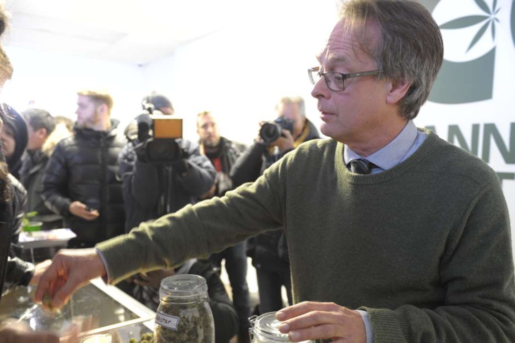 A file photo taken on December 15, 2016 shows Marc Emery at his illegal recreational cannabis storefront in Montreal, Quebec. Photo: AFP