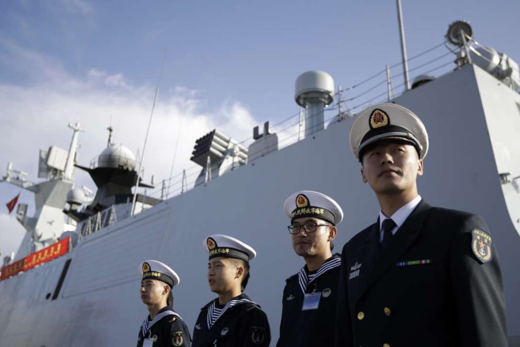 A file picture of Chinese Navy personnel taking part in a port visit to San Diego in California last year. Photo: AP