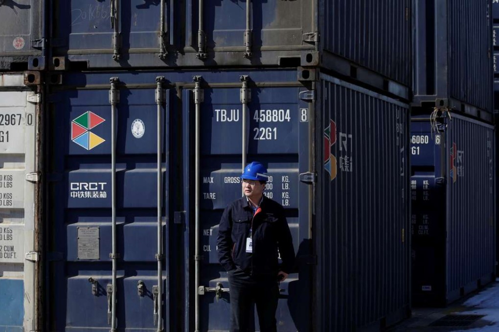 Containers wait to be transported near Tianjin port in northern China in February. China, the world’s largest exporter, has seen shipments fall and could face more challenges once a proposed US border adjustment tax or threatened tariffs take effect. Photo: Reuters