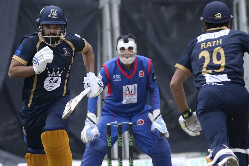 Galaxy Gladiators Lantau’s Azeem Rafiq (left) and Anshuman Rath in action against Kowloon Cantons. Photo: Felix Wong