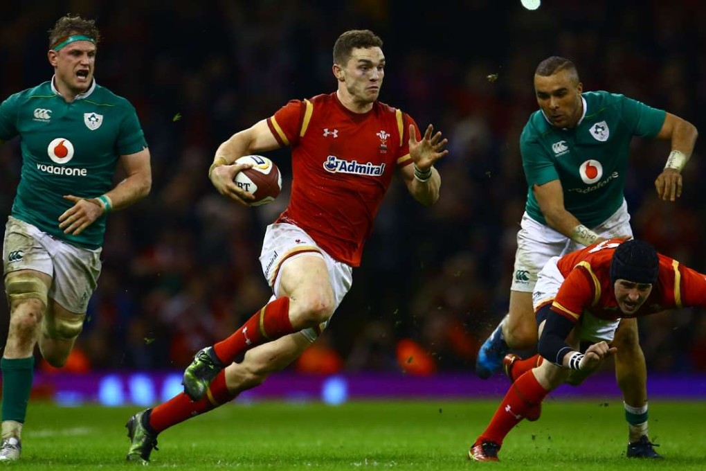 Wales wing George North makes a break against Ireland. Photo: AFP