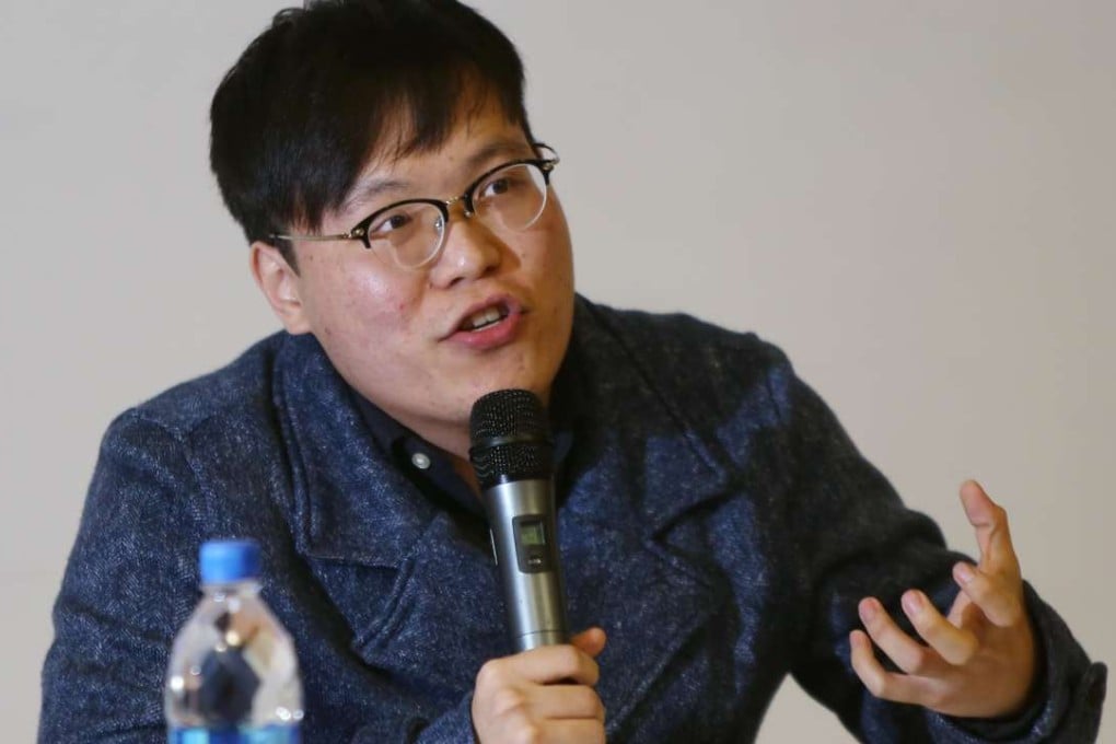 Jason Chow Ho-fai from the Hong Kong National Party urges independence for the city. Photo: Xiaomei Chen