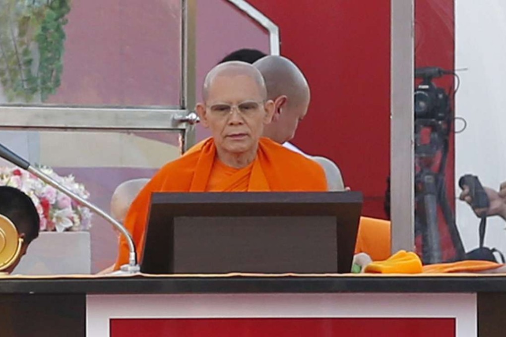 Thai fugitive Buddhist abbot Phra Dhammajayo seen in March 2015. Photo: EPA