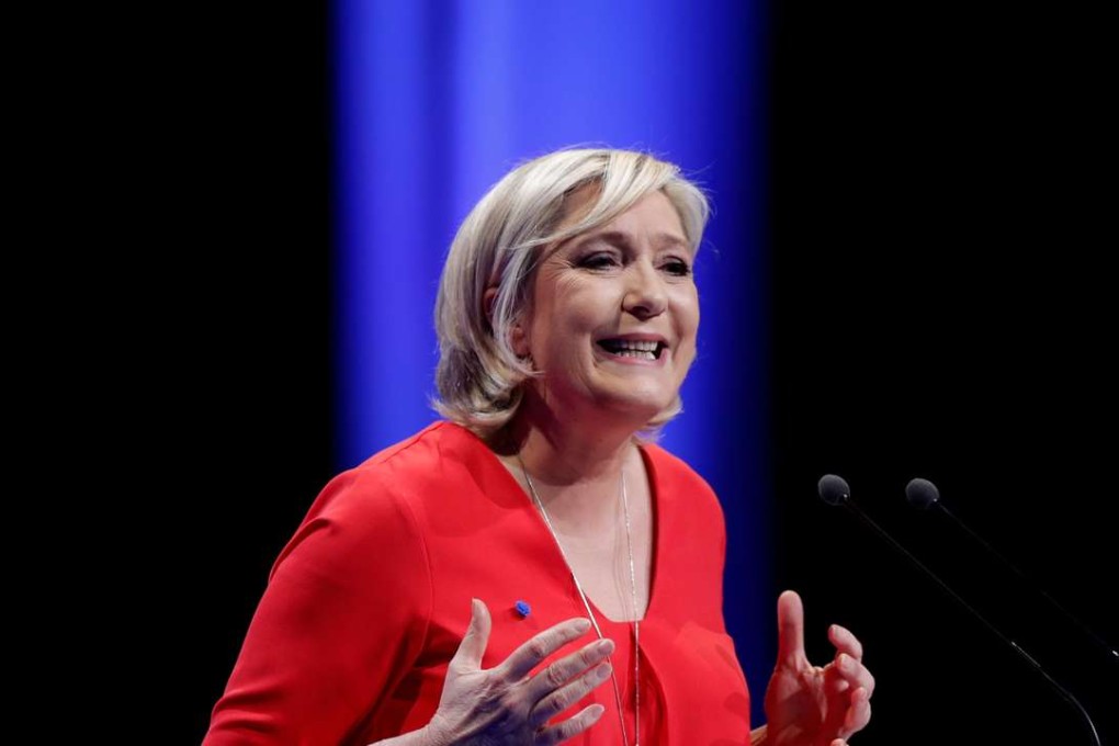 Marine Le Pen, French National Front political party leader and candidate for French 2017 presidential election, attends a political rally in Chateauroux, France. Photo: Reuters