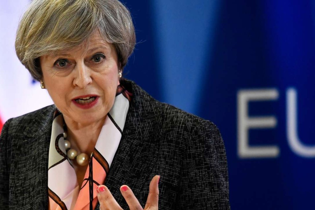 Britain's Prime Minister Theresa May attends a news conference during an EU Summit in Brussels. Photo: Reuters