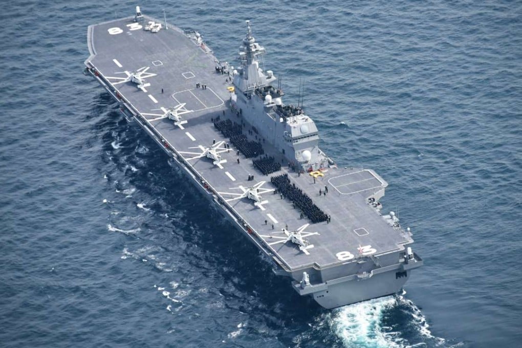 The 249 metre-long Izumo is as large as Japan’s second war-era carriers and can operate up to nine helicopters. It resembles the amphibious assault carriers used by US Marines, but lacks their well deck for launching landing craft and other vessels. Photo: Handout