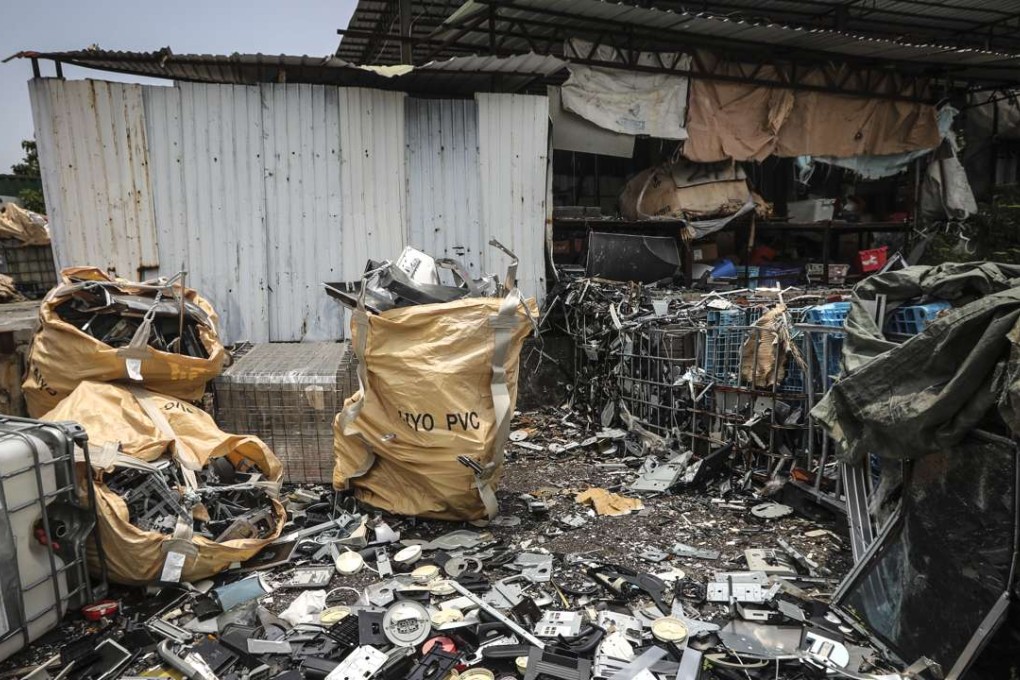 An illegal e-waste dumping ground in Yuen Long. Photo: Bruce Yan
