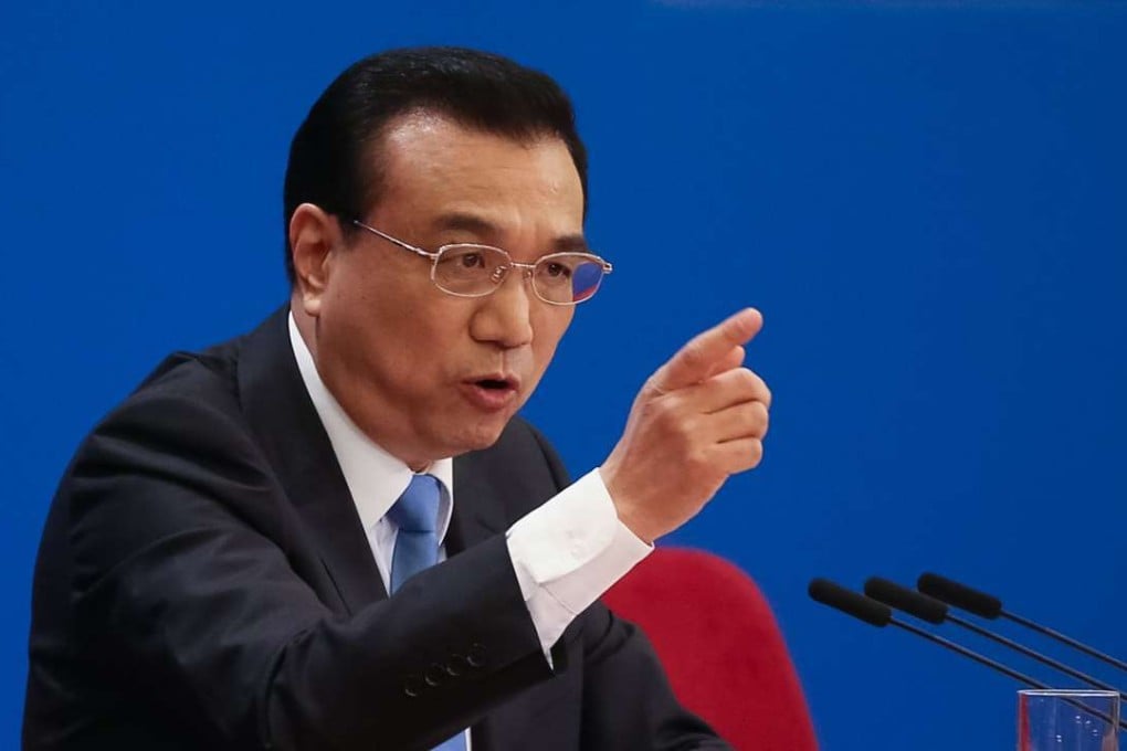 Premier Li Keqiang pictured during his press conference in Beijing. Photo: EPA