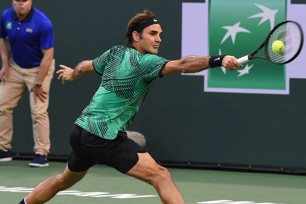 Roger Federer on his way to victory over Steve Johnson in Indian Wells. Photo: USA Today